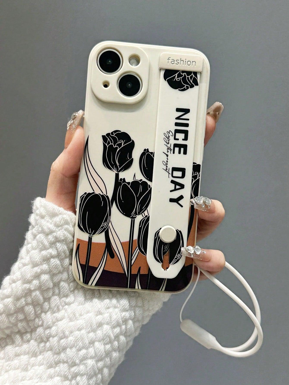 Flower Nice Day Phone Case + Wrist Strap Lanyard - Brand My Case