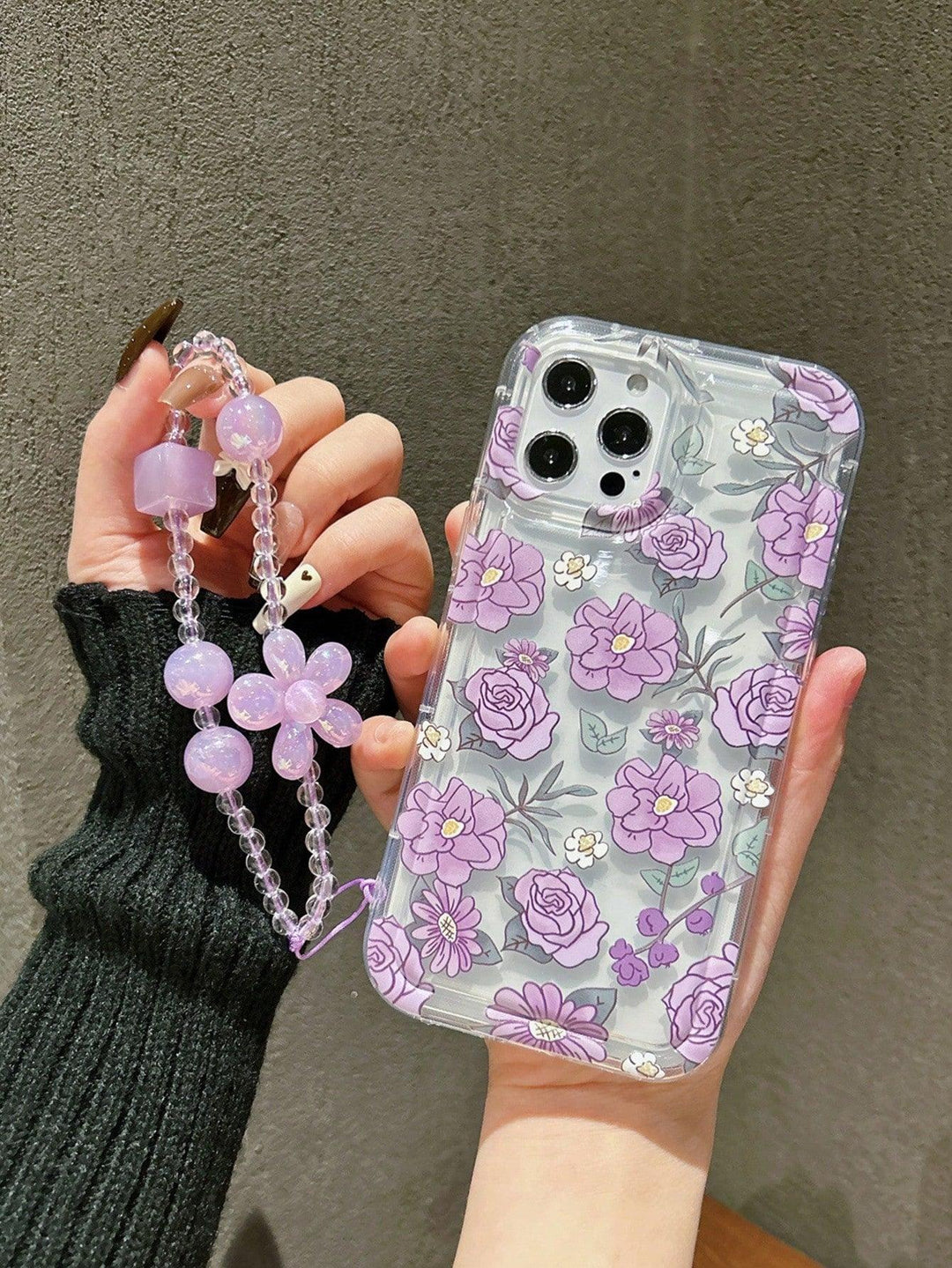 Flower Pattern Anti fall Phone Case With Lanyard - Brand My Case