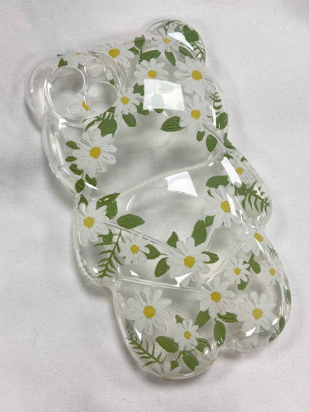 Flower Pattern Bear Design Silicone Phone Case - Brand My Case