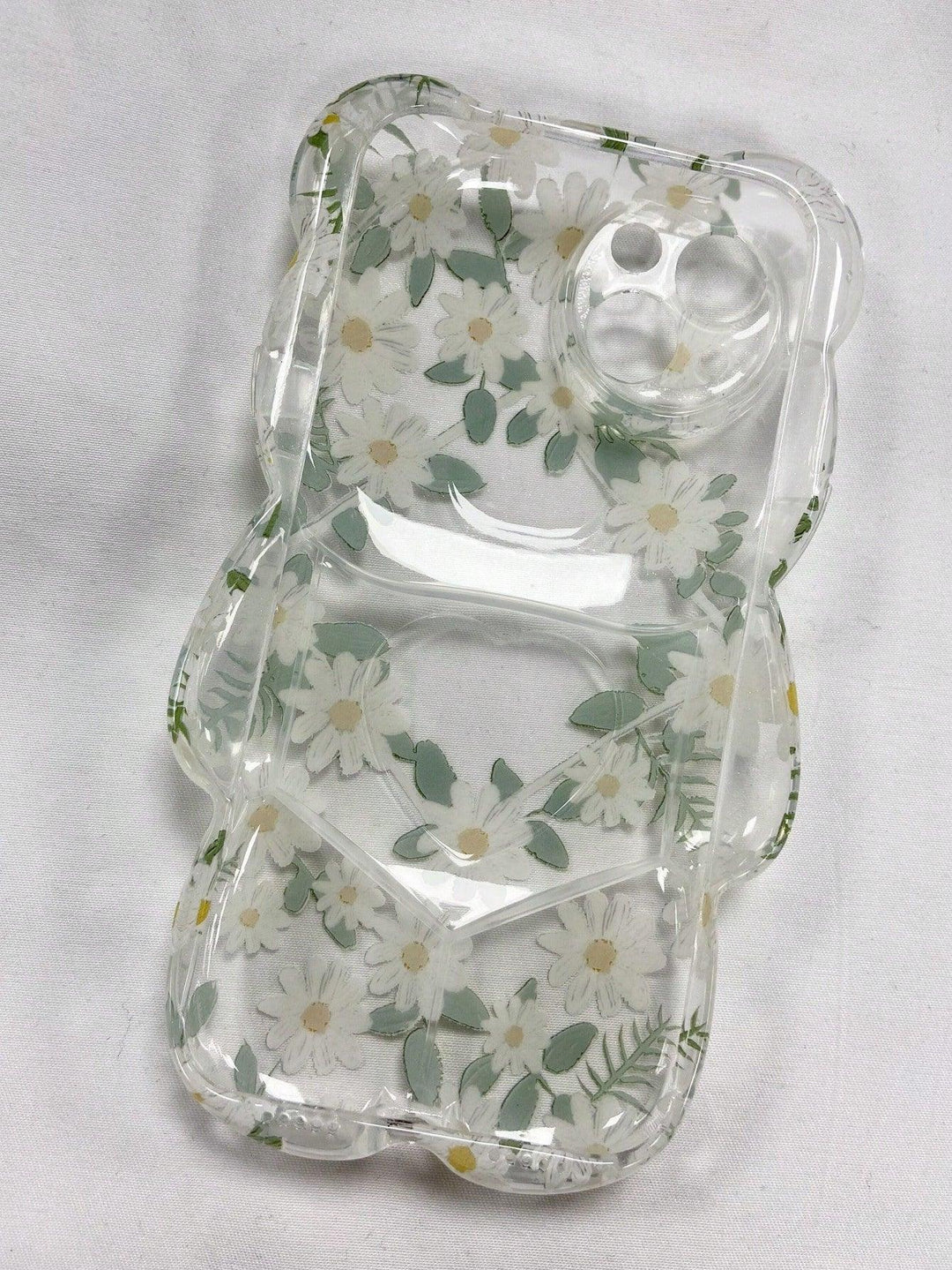 Flower Pattern Bear Design Silicone Phone Case - Brand My Case