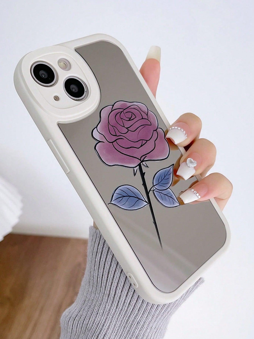 Flower Print Mirror Phone Case - Brand My Case