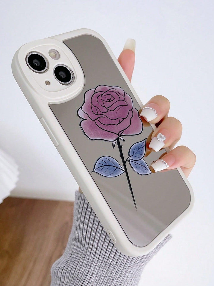Flower Rose Print Mirror Phone Case - Brand My Case