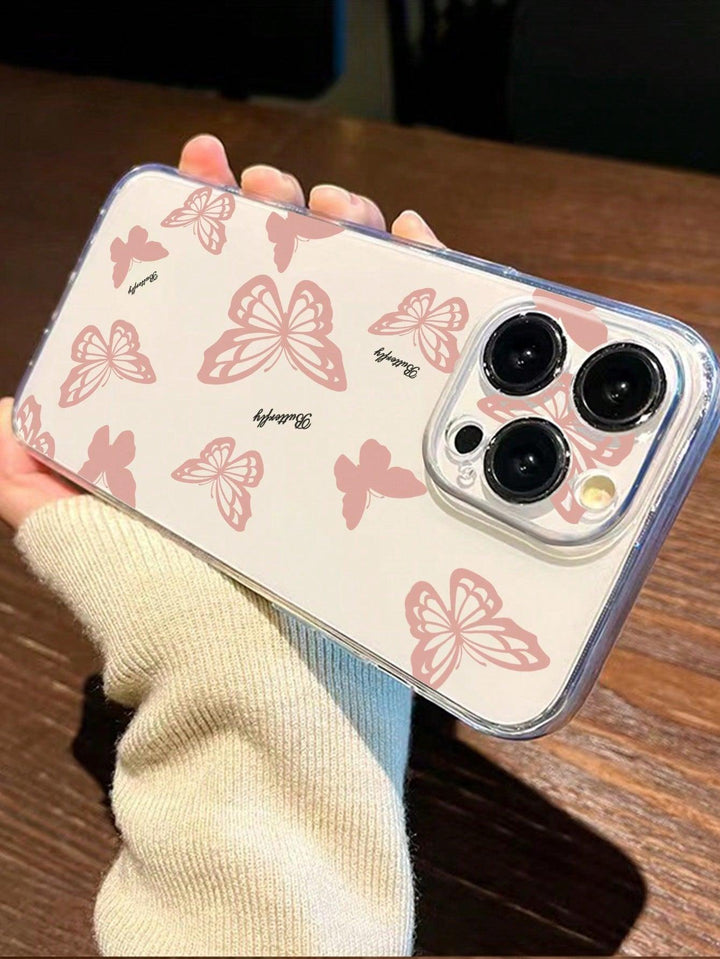 Flying Butterfly Pattern Clear Phone Case - Brand My Case