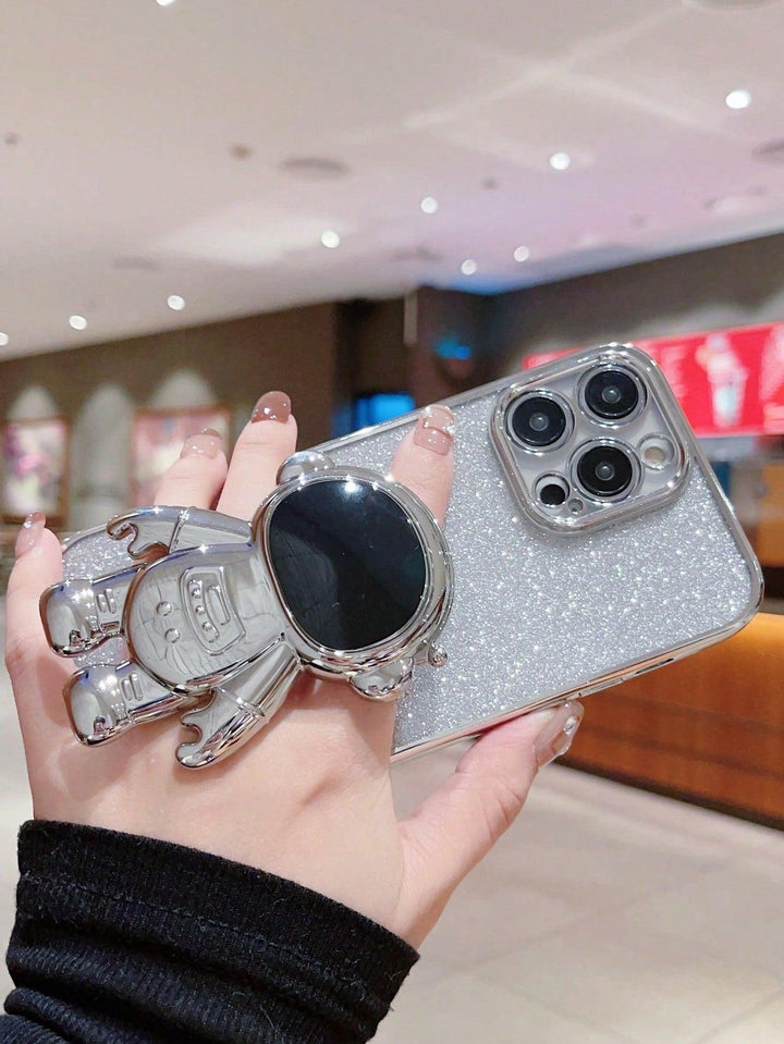 Glitter Phone Case With Astronaut Design Holder - Brand My Case