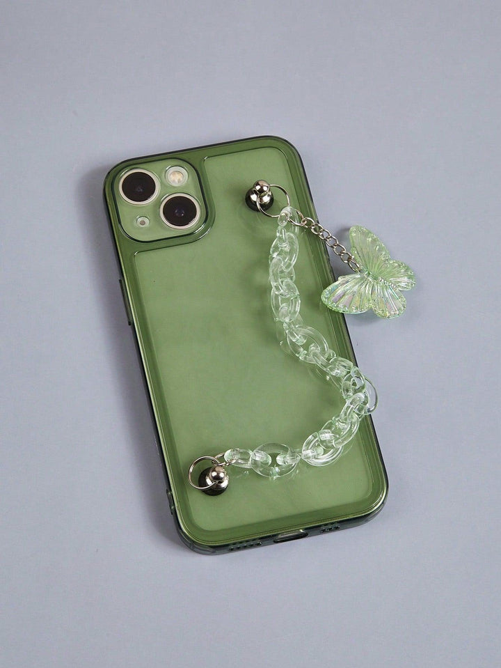 Green Butterfly Phone Case with Lanyard - Brand My Case