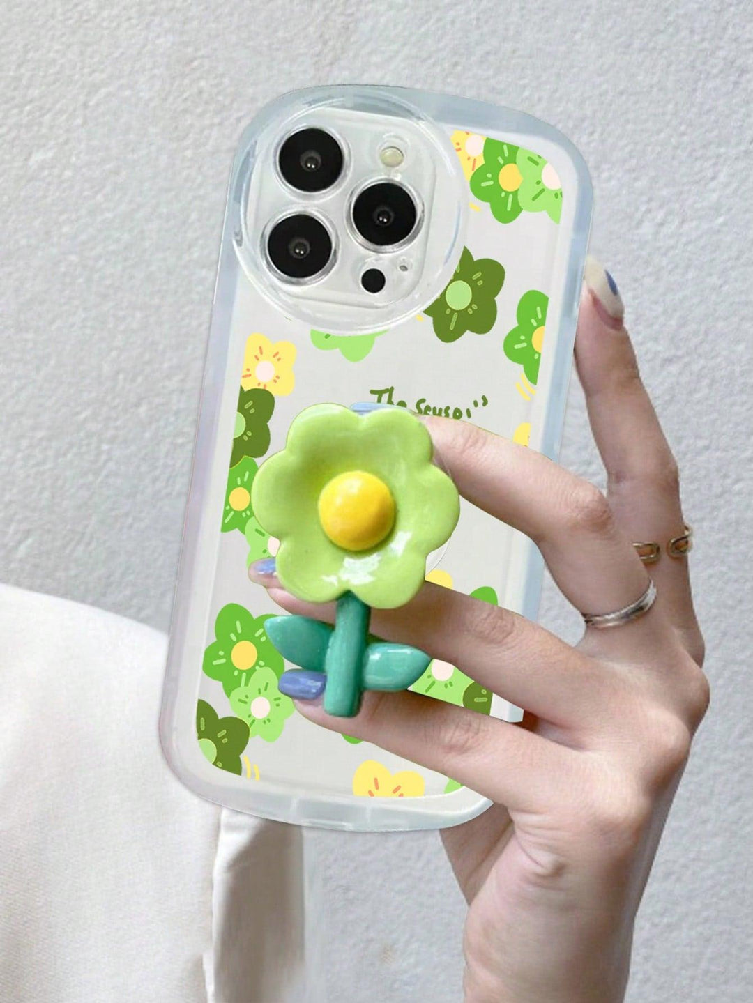 Green Flower Phone Case & Grip - Brand My Case