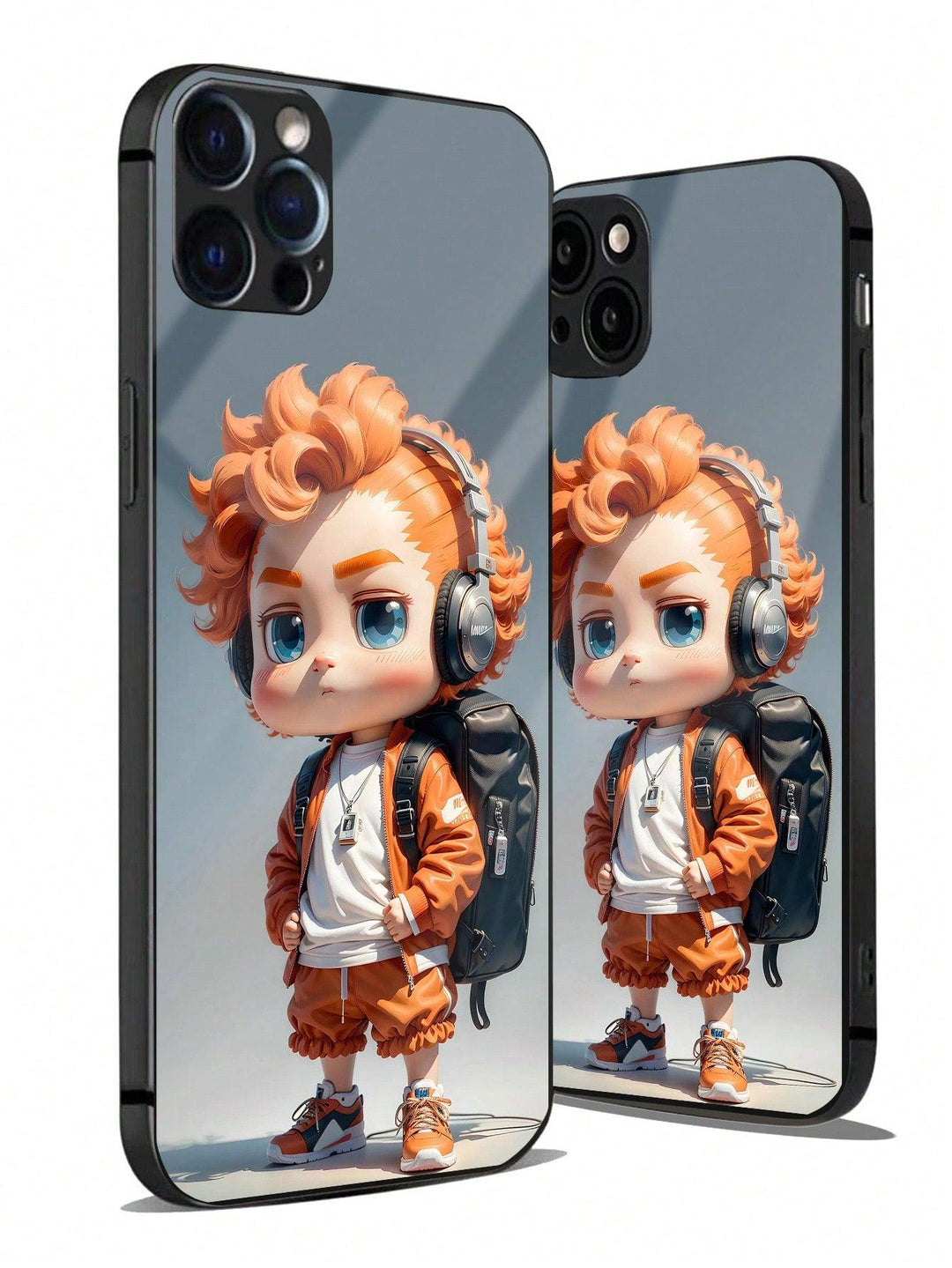 Guy Figure Graphic Glass Phone Cases - Brand My Case