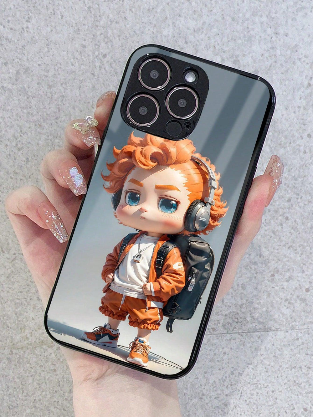 Guy Figure Graphic Glass Phone Cases - Brand My Case