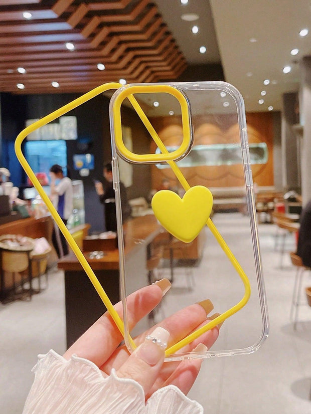 Heart Decor Clear Phone Cases - Brand My Case
