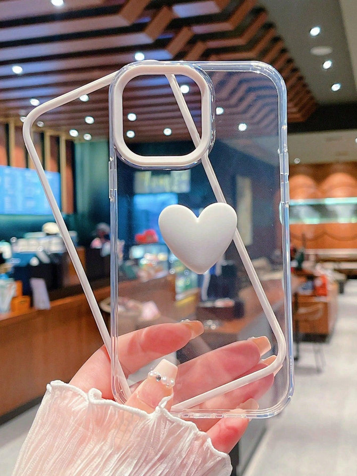 Heart Decor Clear Phone Cases - Brand My Case