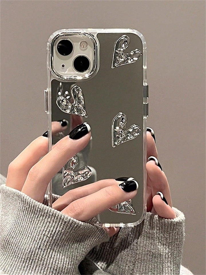 Heart Embossed Mirror Phone Case - Brand My Case