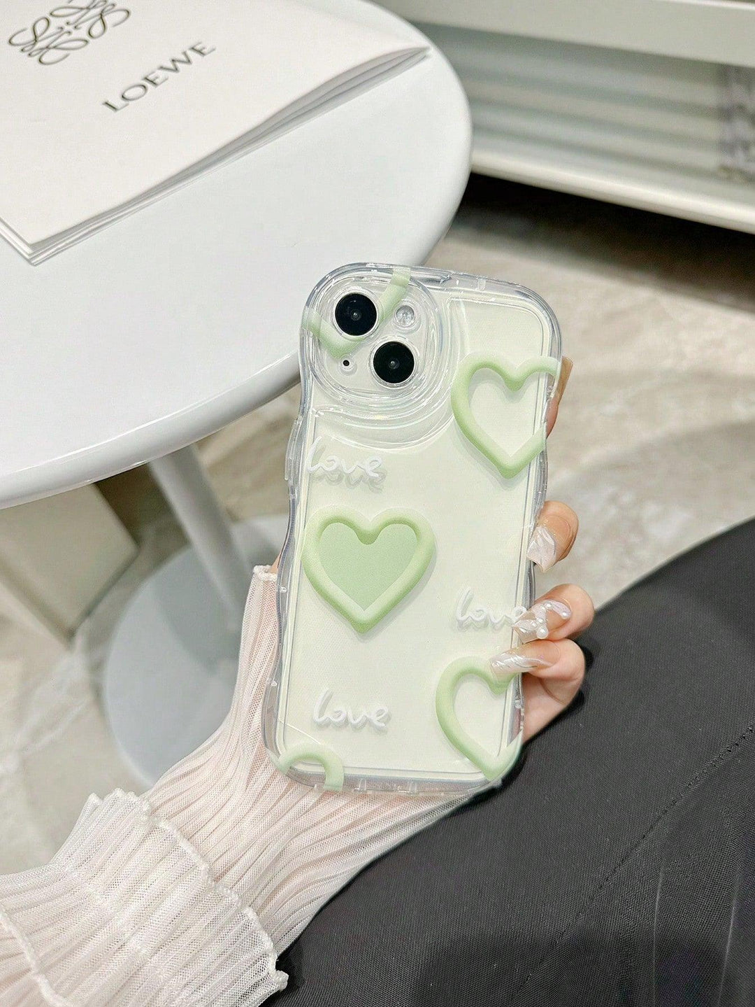 Heart Matcha Pattern Anti fall Phone Case - Brand My Case
