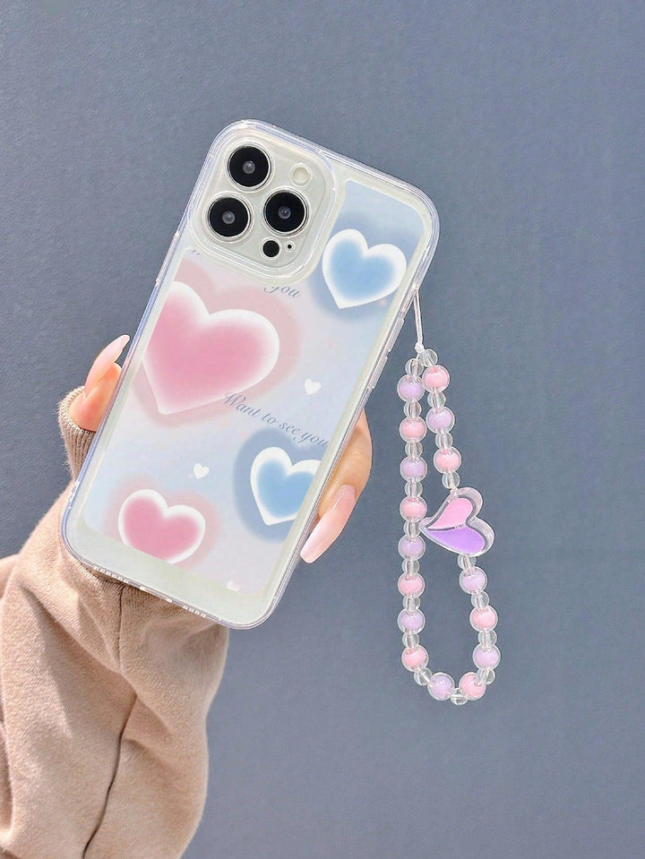 Heart Pattern Phone Case With Lanyard - Brand My Case
