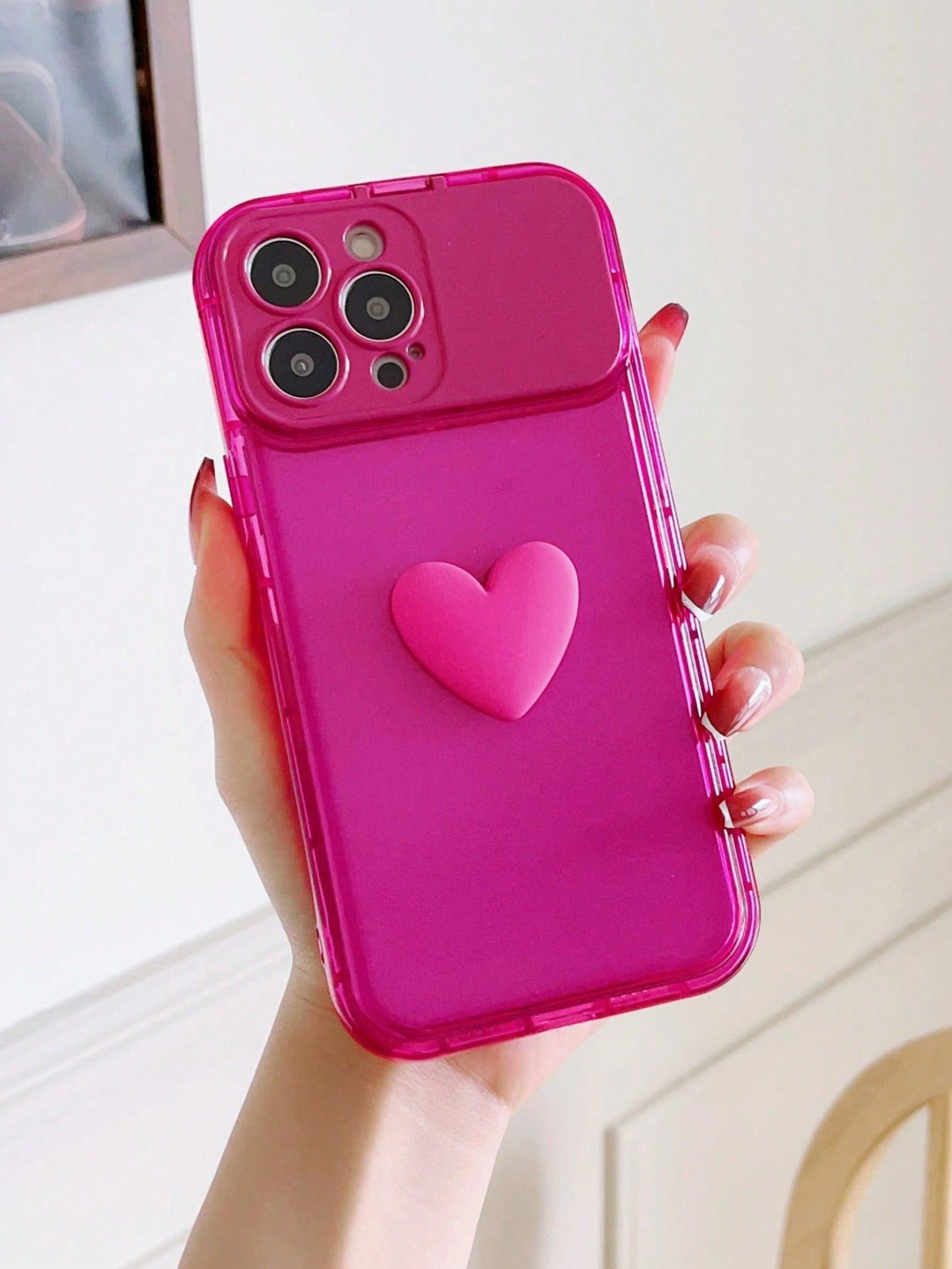 Hot Pink Heart Decor Phone Case - Brand My Case