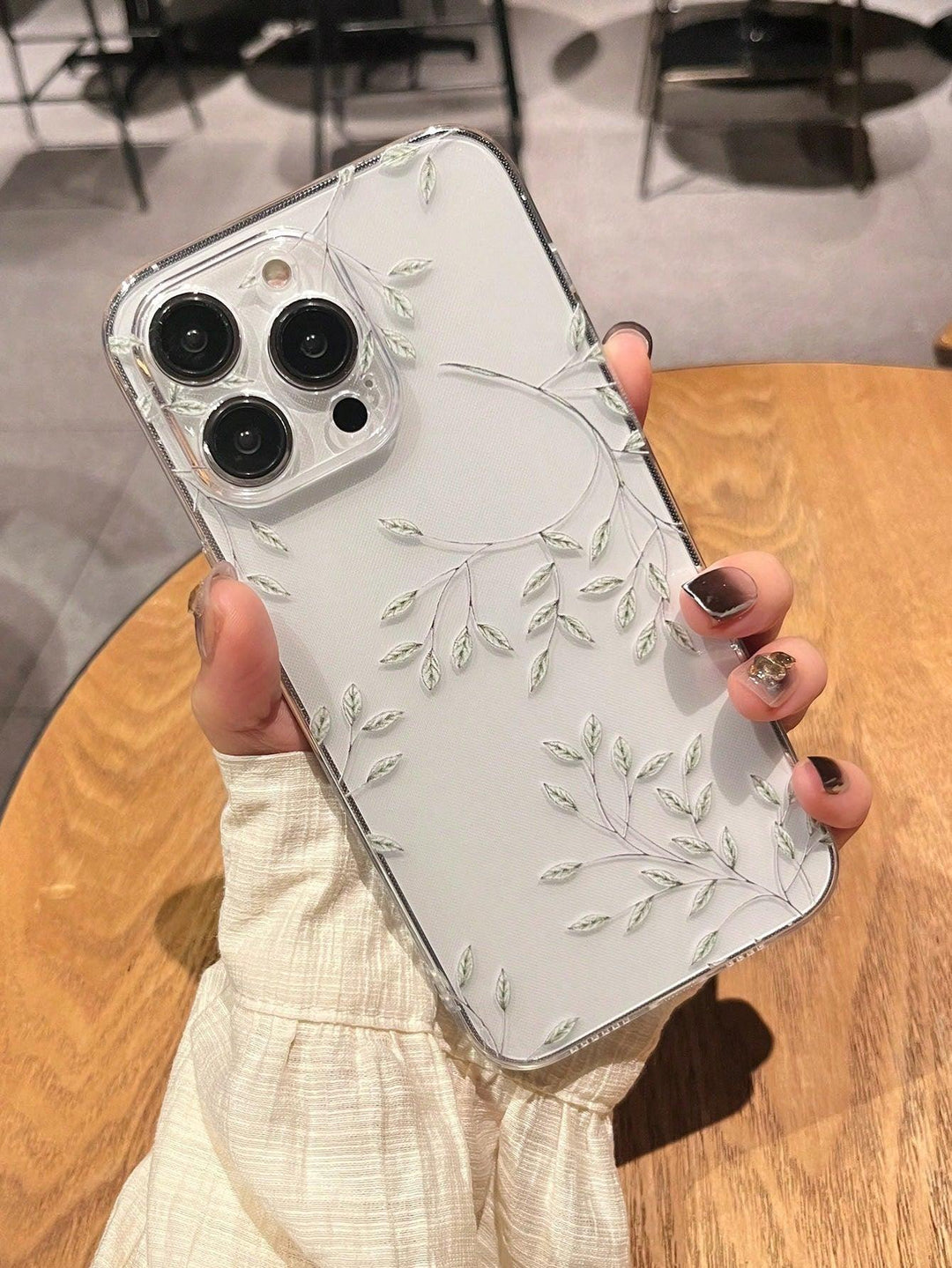Leaf Pattern Clear Phone Case - Brand My Case