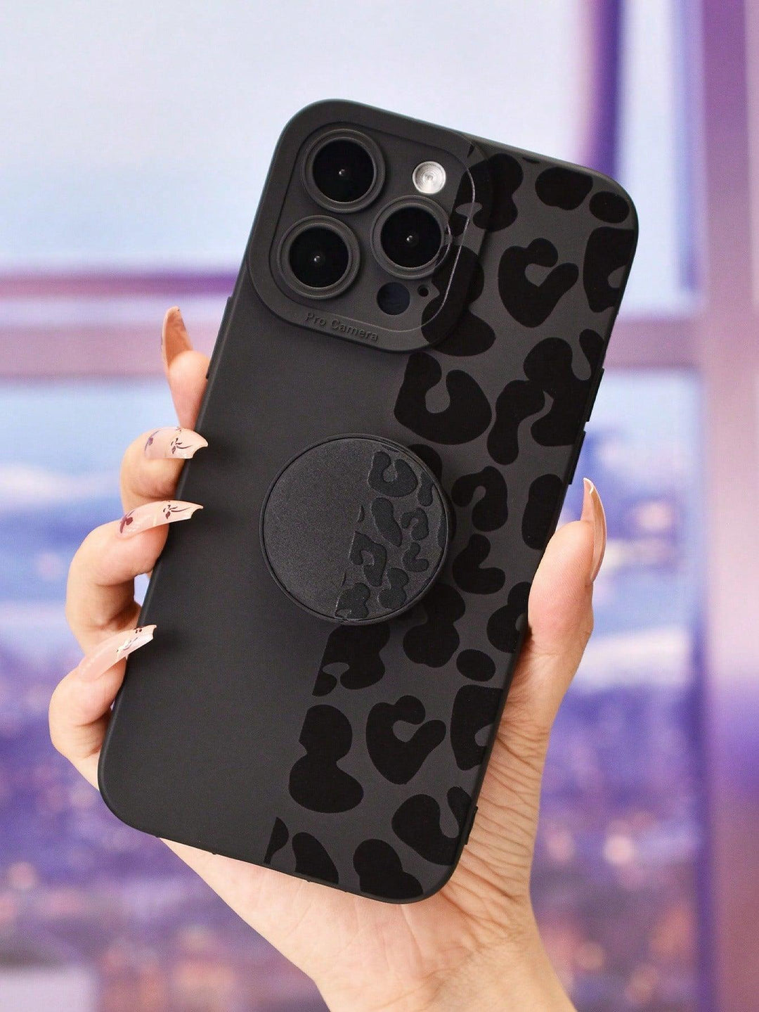 Leopard Print Phone Case With Stand Out Phone Grip - Brand My Case