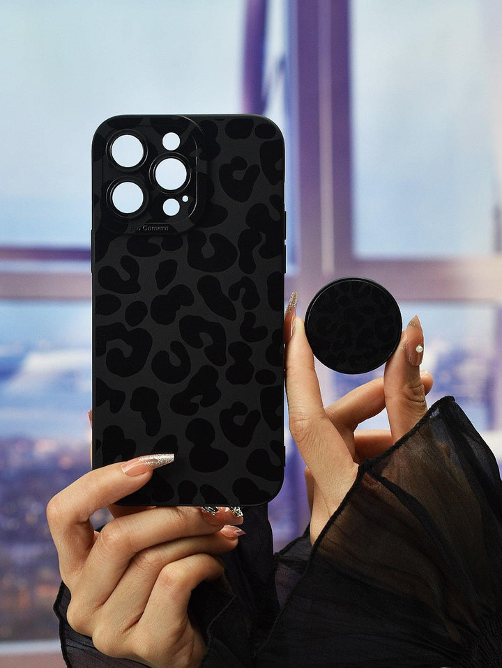 Leopard Print Phone Case With Stand Out Phone Grip - Brand My Case