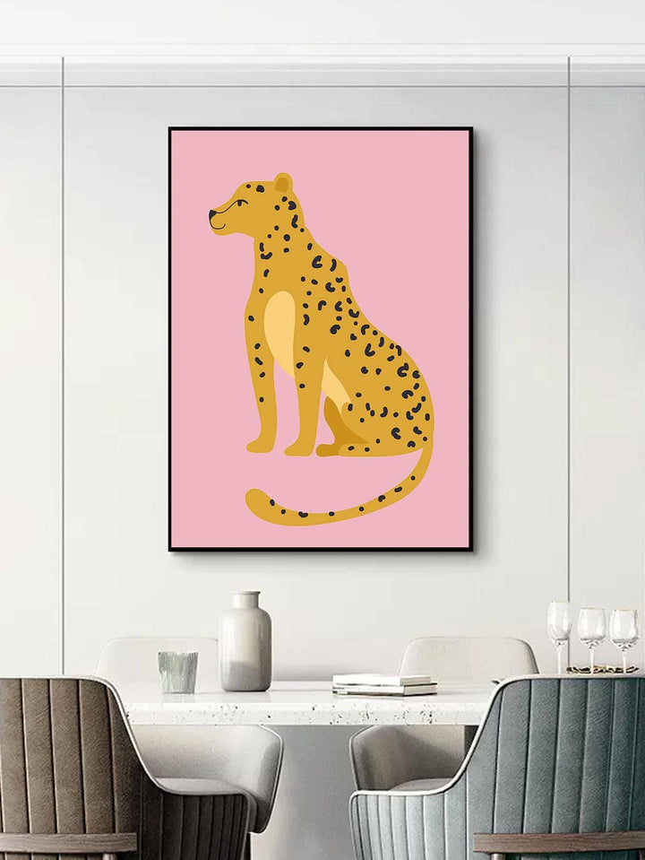 Leopard Print Unframed Painting Cute Chemical Fiber Wall Art Prints For Home Decor - Brand My Case