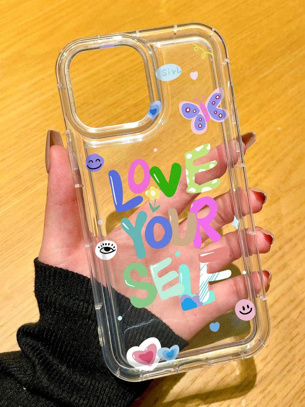 Letter Graphic Anti fall Phone Case - Brand My Case