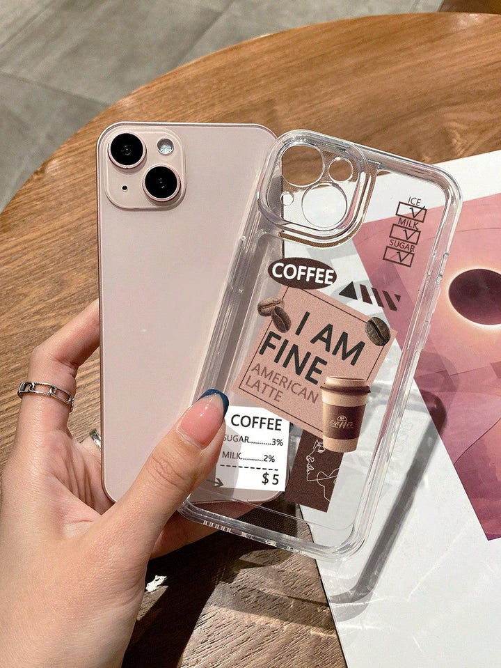 Letter Graphic Clear Anti fall Phone Case - Brand My Case