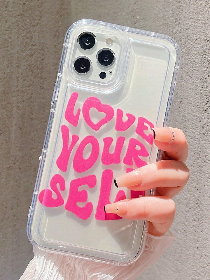 Letter Graphic Clear Phone Case - Brand My Case