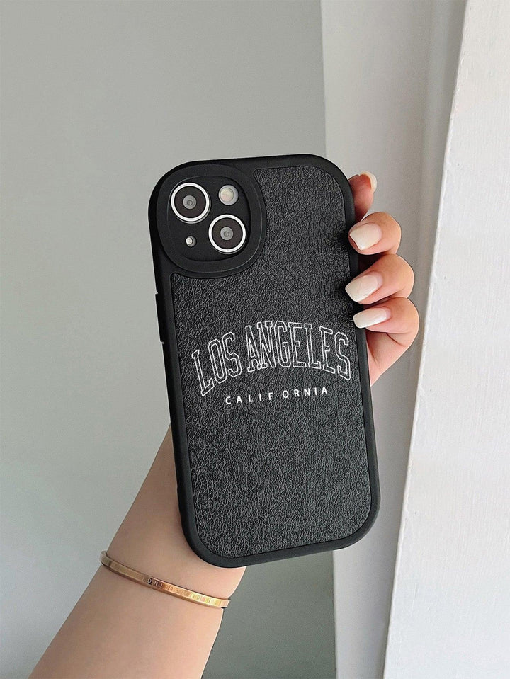 Letter Graphic PU Phone Case - Brand My Case
