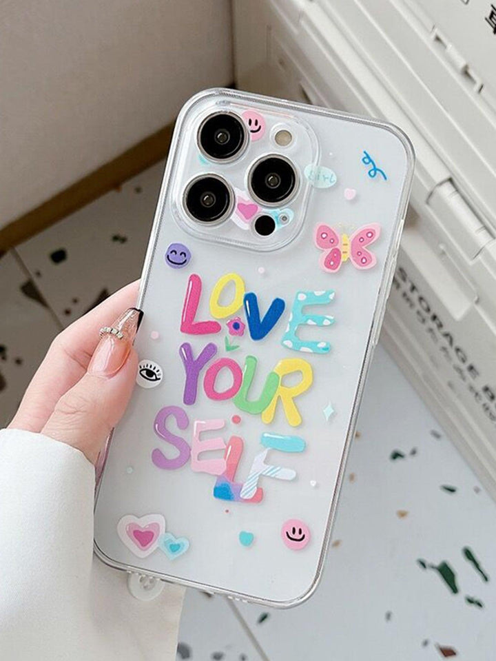 Love Yourself Letter Graphic Phone Case - Brand My Case
