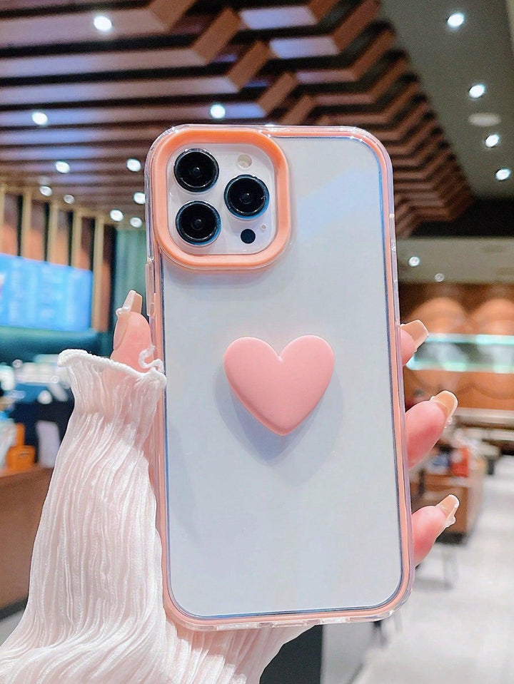 Lovely Heart Decor Clear Phone Cases - Brand My Case