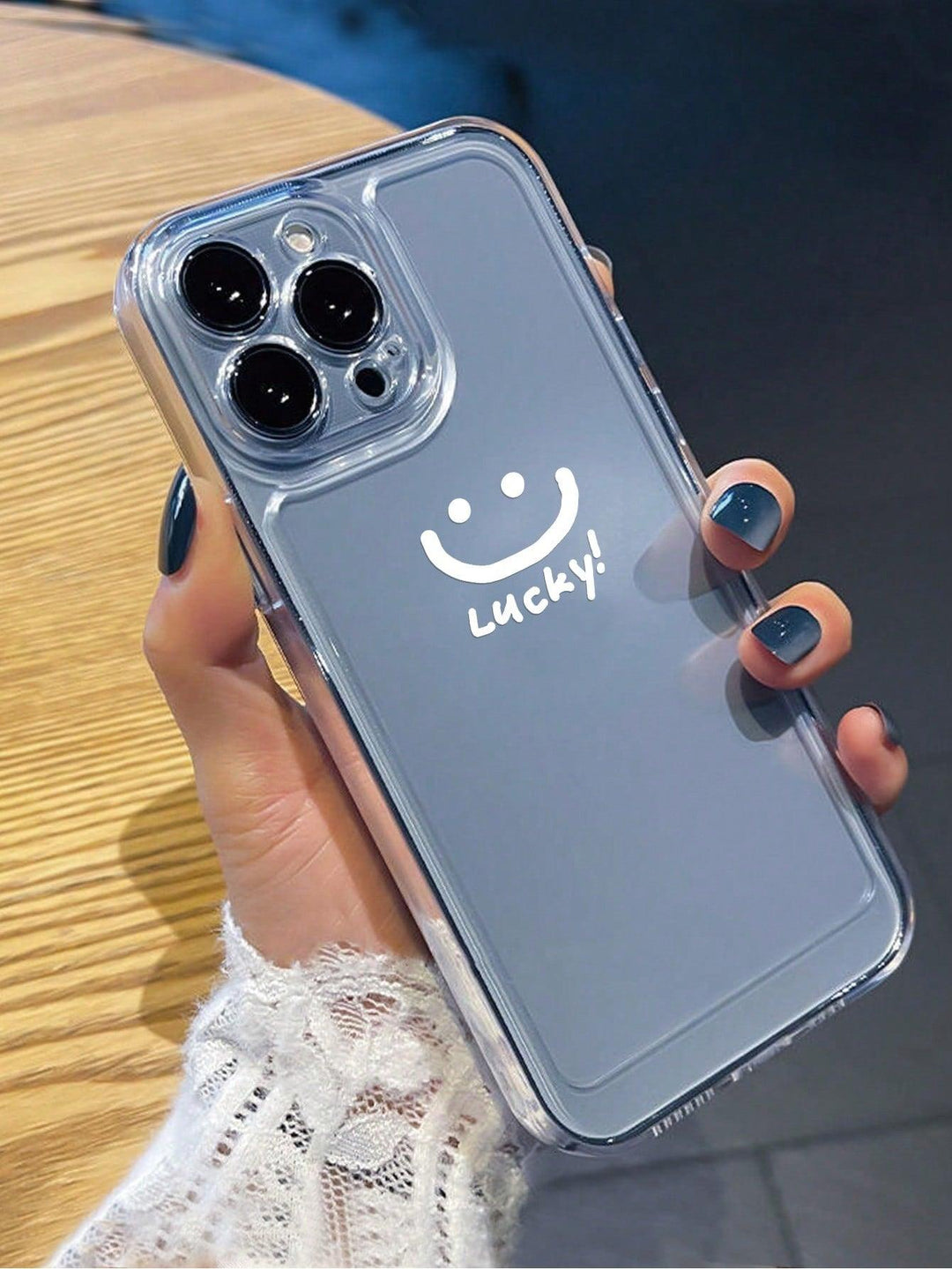 Lucky Face Graphic Clear Phone Case - Brand My Case