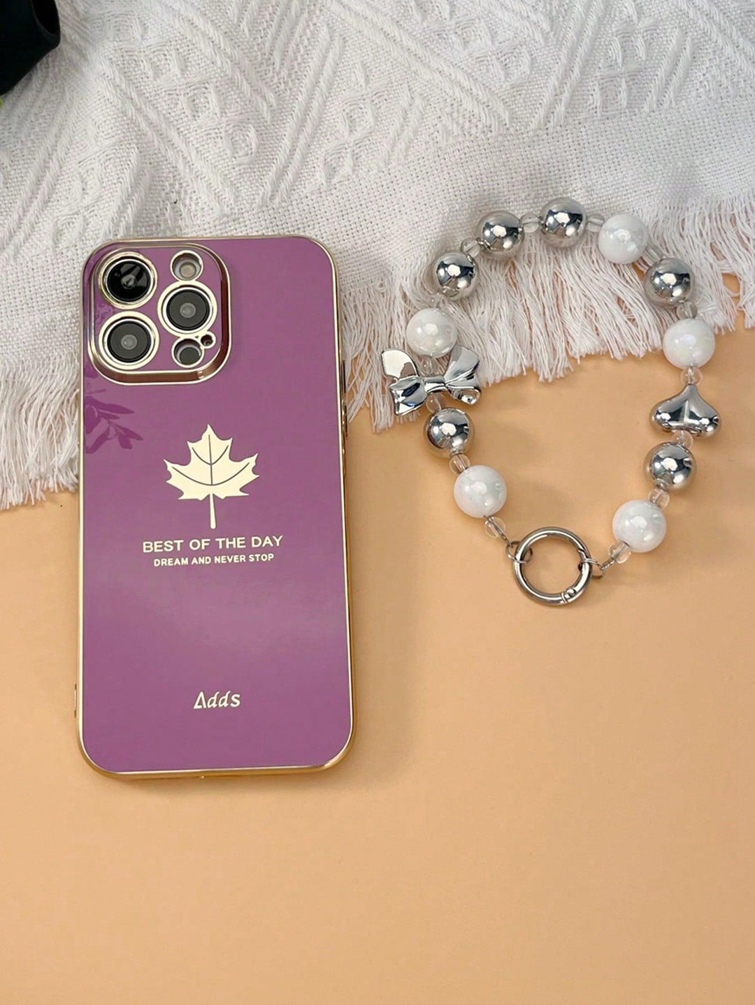 Maple Leaf Pattern Phone Case With Lanyard - Brand My Case