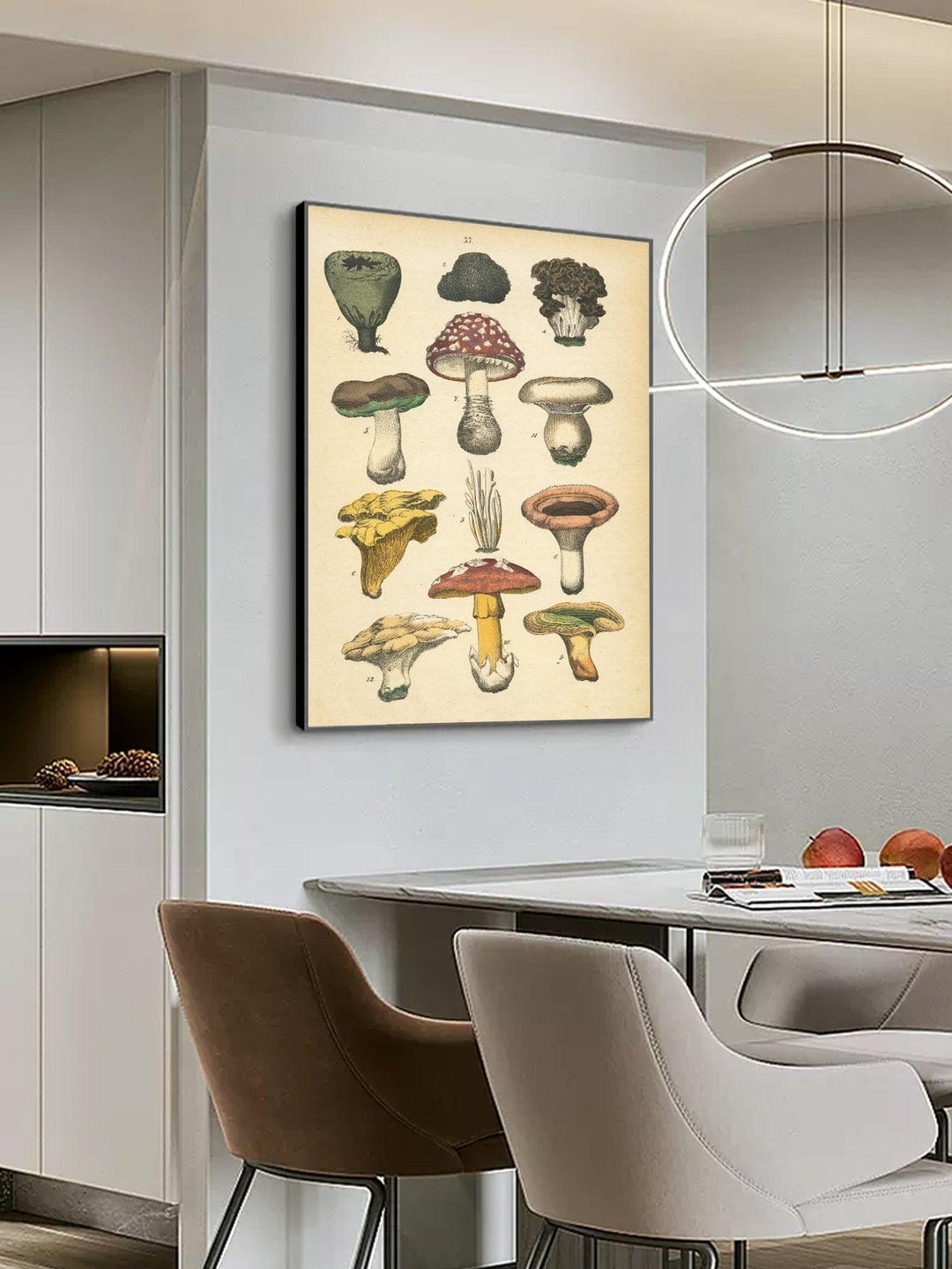Mushroom Print Unframed Painting Modern Letter Plant Print Wall Art Painting For Home Wall Decor - Brand My Case