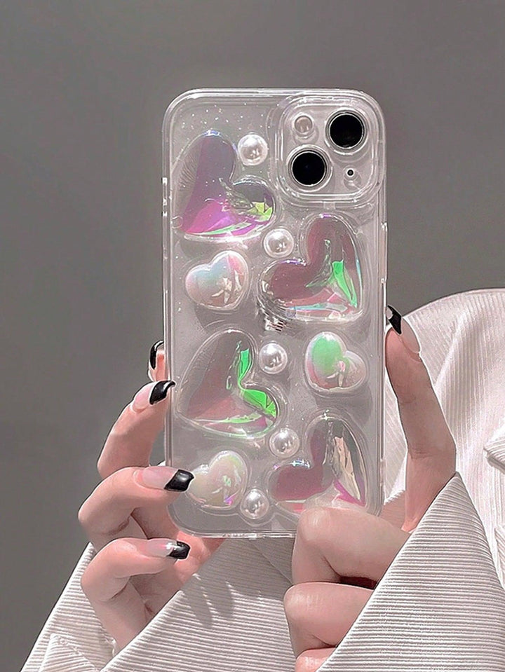 Pearlescent Heart Pattern Phone Case - Brand My Case
