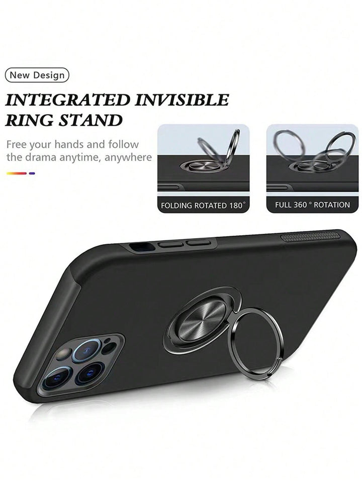 Plain Anti fall Phone Case With Ring Holder - Brand My Case