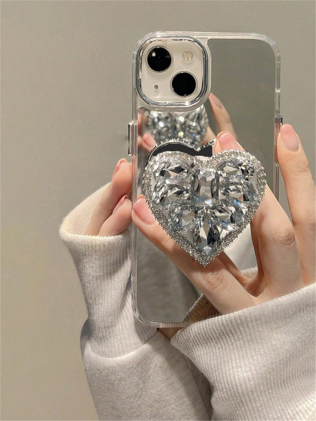 Plain Phone Case With Heart Design Holder - Brand My Case