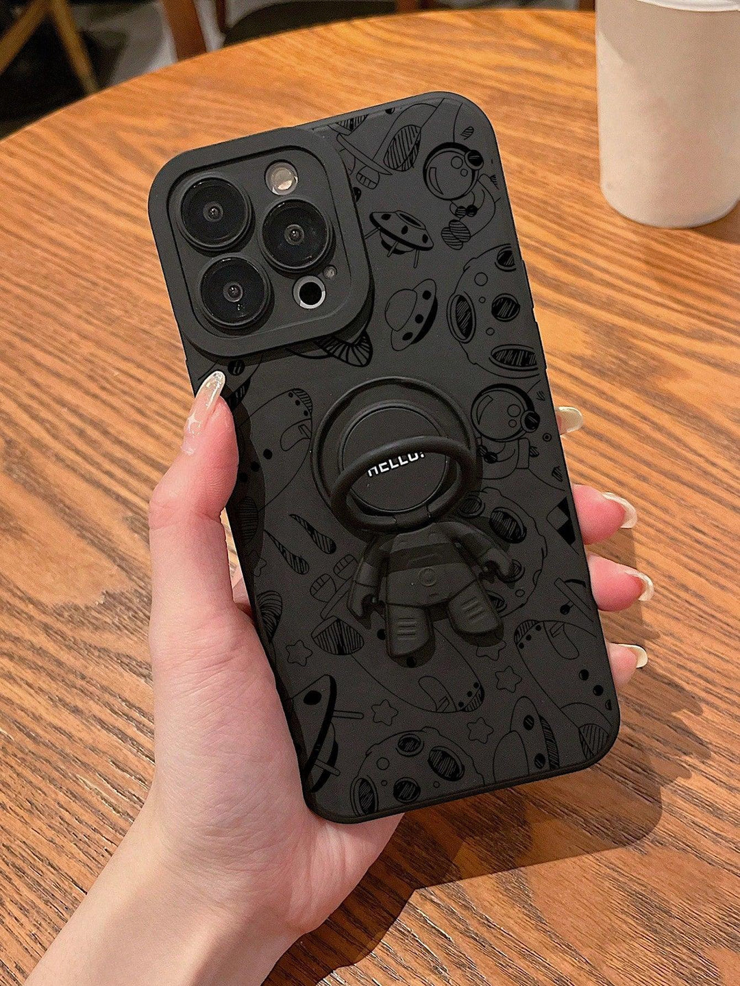 Planet Pattern Phone Case With Ring Holder - Brand My Case