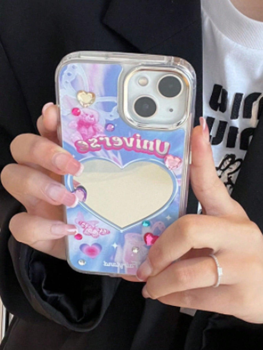 Plated Heart Decor Phone Case - Brand My Case