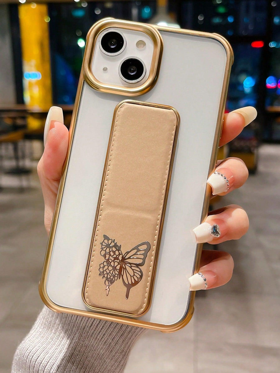Plating Anti fall Phone Case With Butterfly Holder - Brand My Case