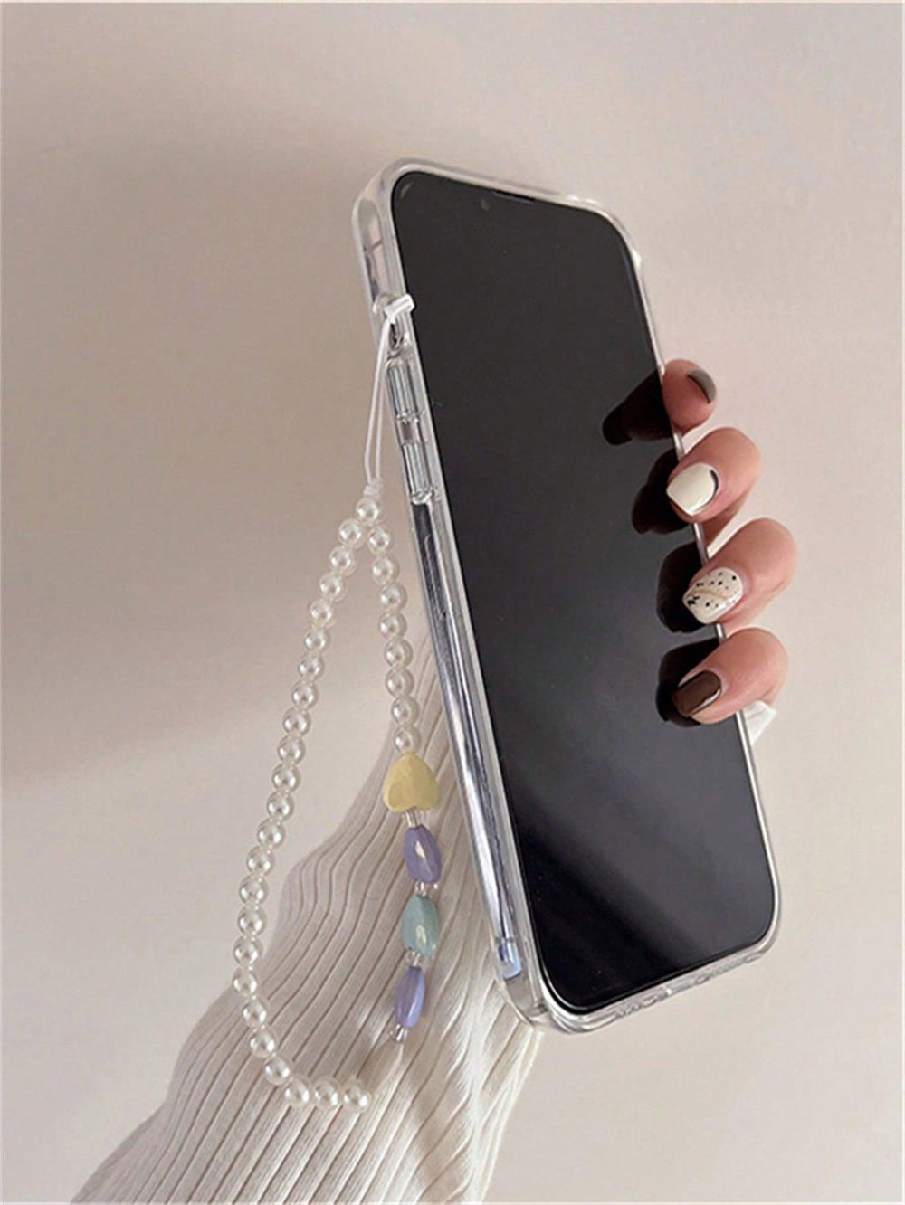Premium Clear Phone Case With Bead Lanyard - Brand My Case