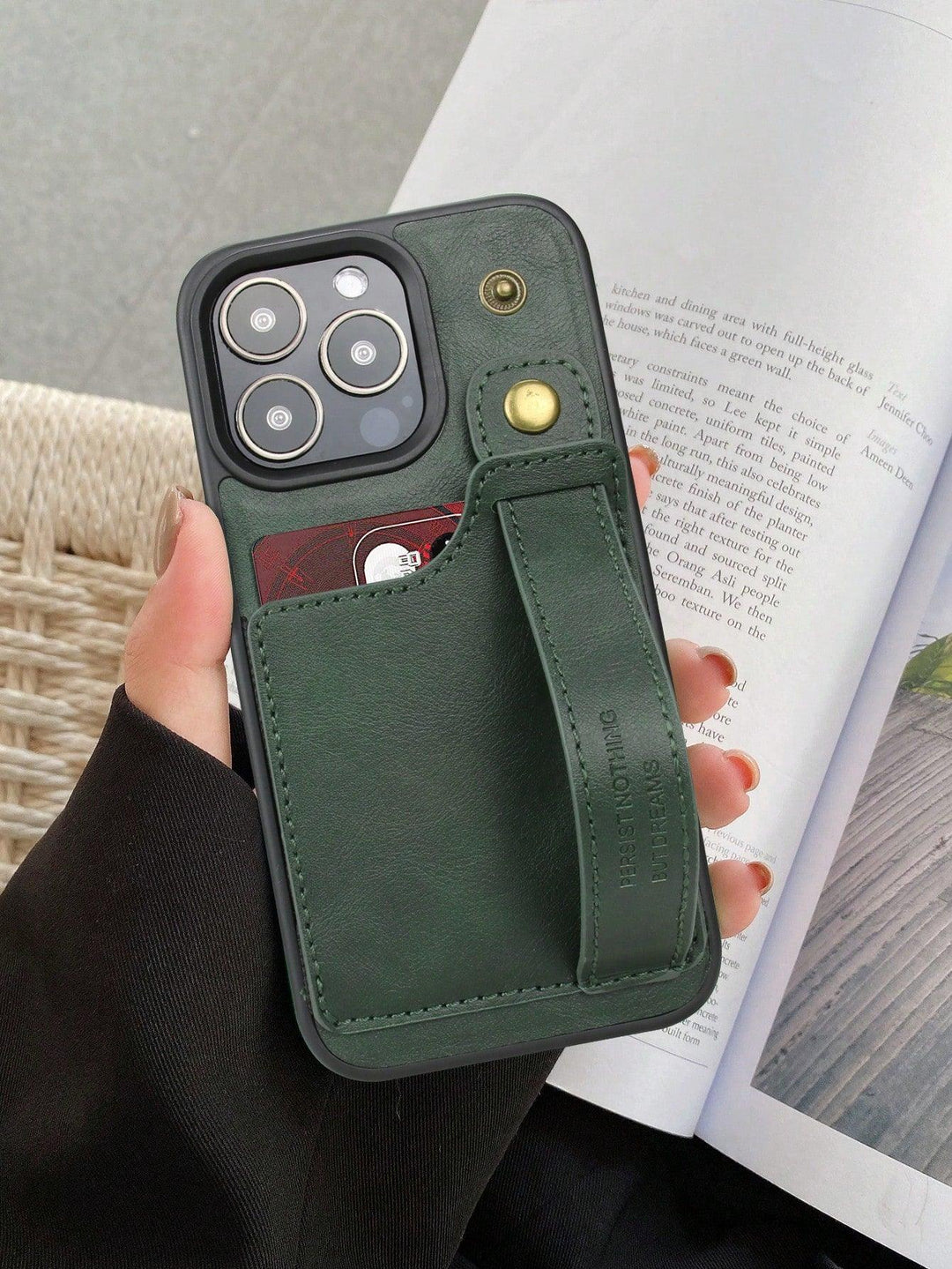 PU Card Slot Phone Case With Wrist Strap - Brand My Case