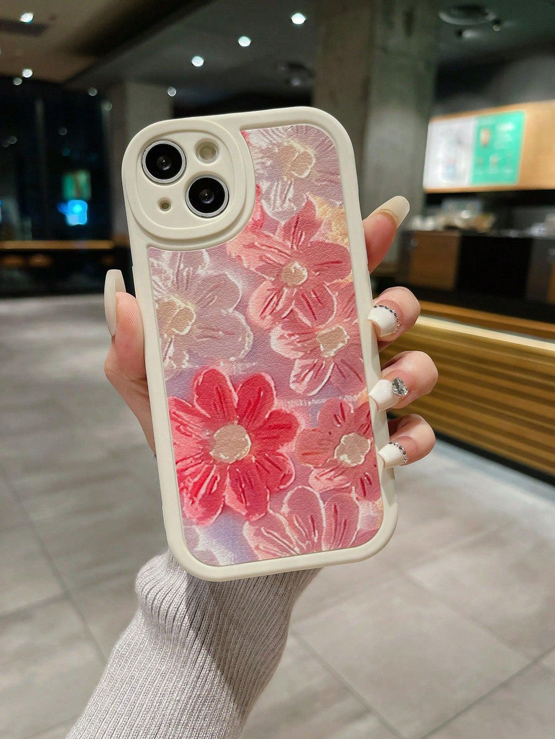 PU Flower Pattern Anti fall Phone Case - Brand My Case