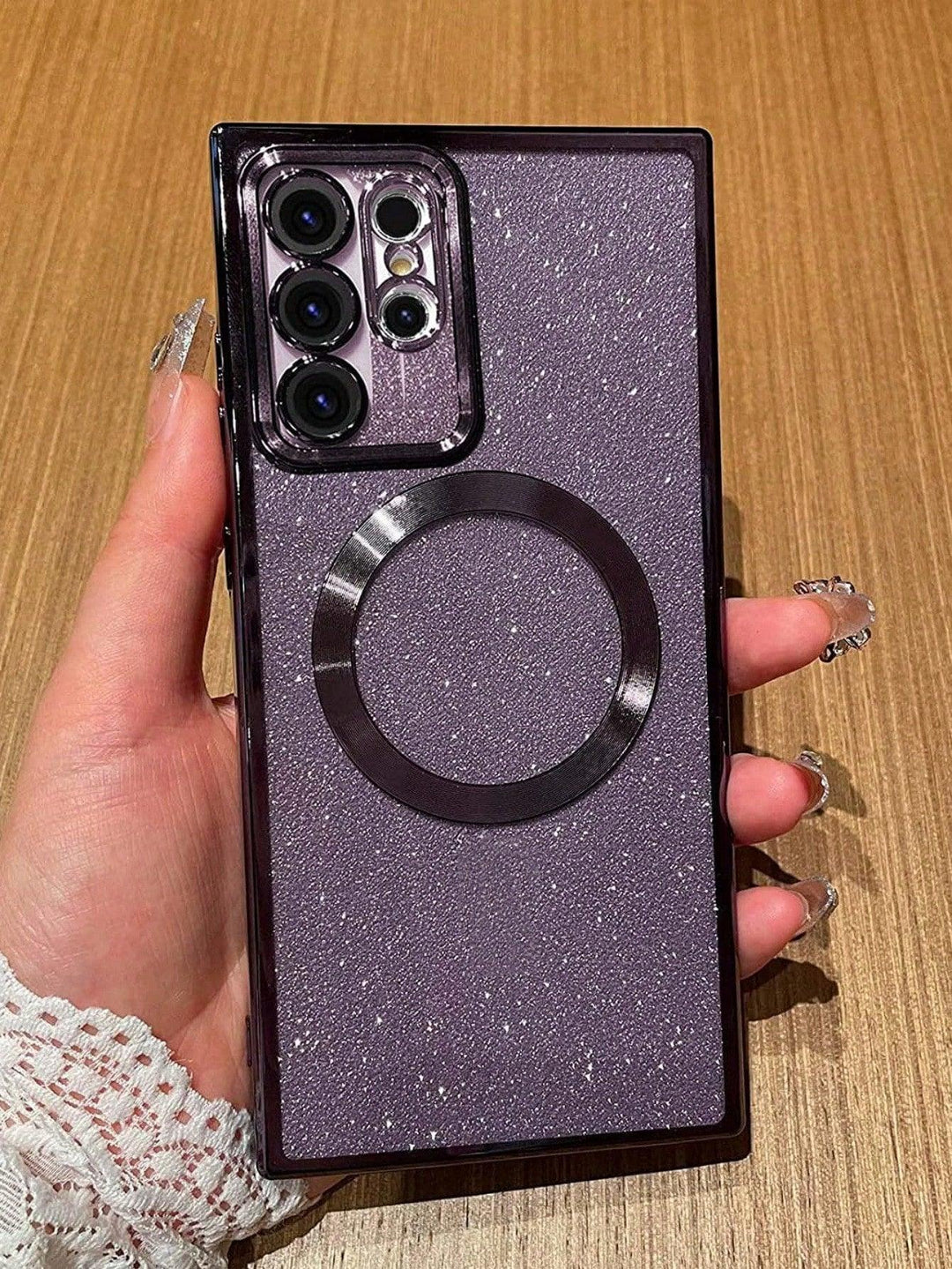 Purple Premium Magnetic Glitter Phone Cases - Brand My Case