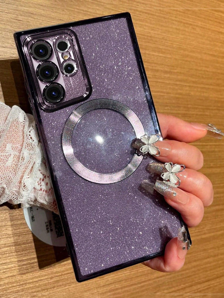 Purple Premium Magnetic Glitter Phone Cases - Brand My Case