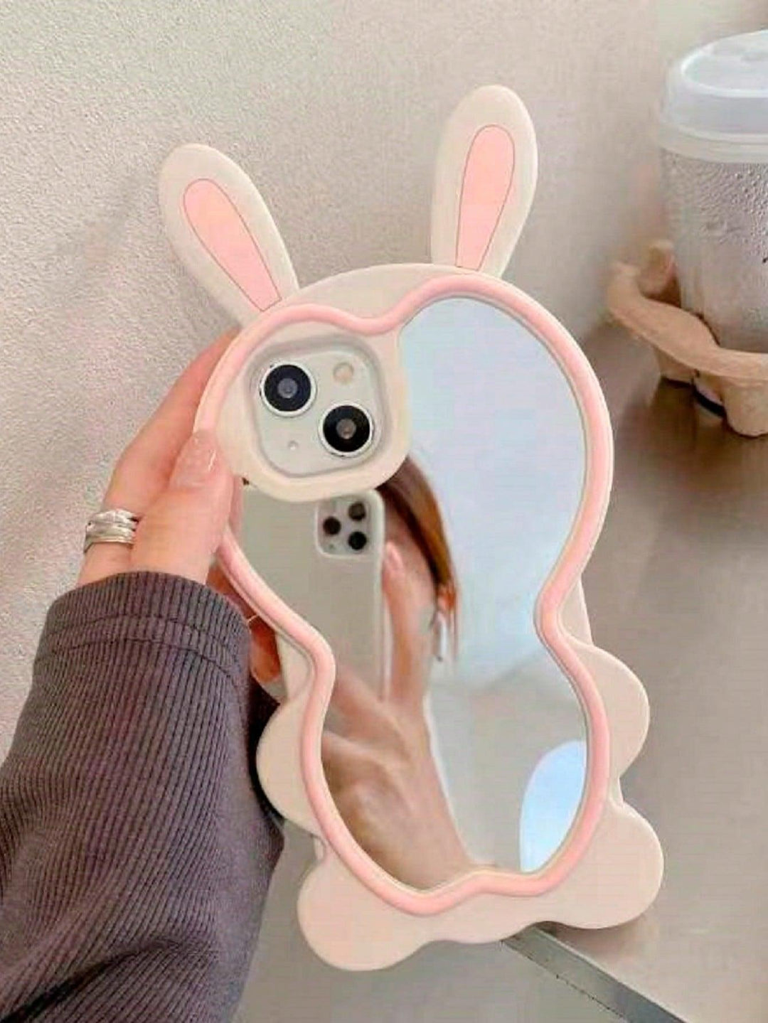 Rabbit Design Mirror Silicone Phone Case - Brand My Case