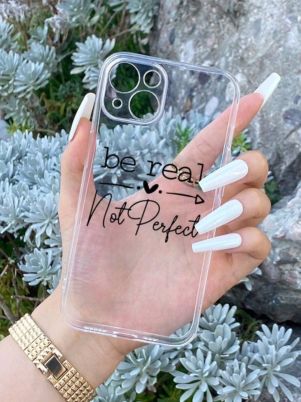 Real Quote Graphic Clear Phone Case - Brand My Case