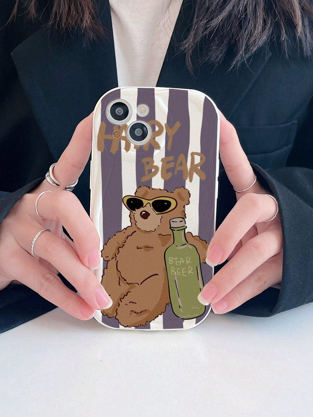 Relaxed Bear Pattern Anti fall Phone Case - Brand My Case