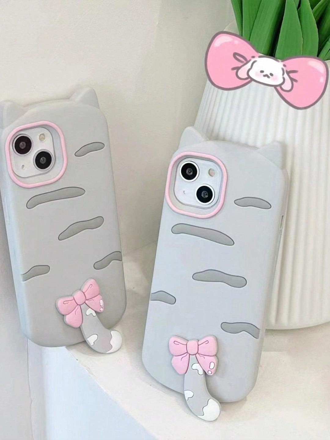 Silicone Cartoon Cat Design Phone Case - Brand My Case