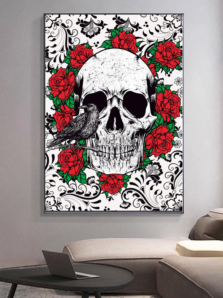 Skull Pattern Unframed Painting Modern Chemical Fiber Wall Art Prints For Home Decor - Brand My Case