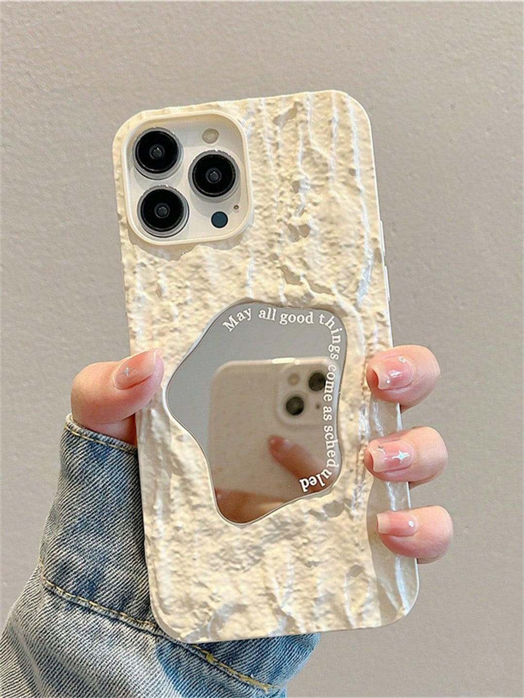 Slogan Graphic Phone Case With Mirror - Brand My Case