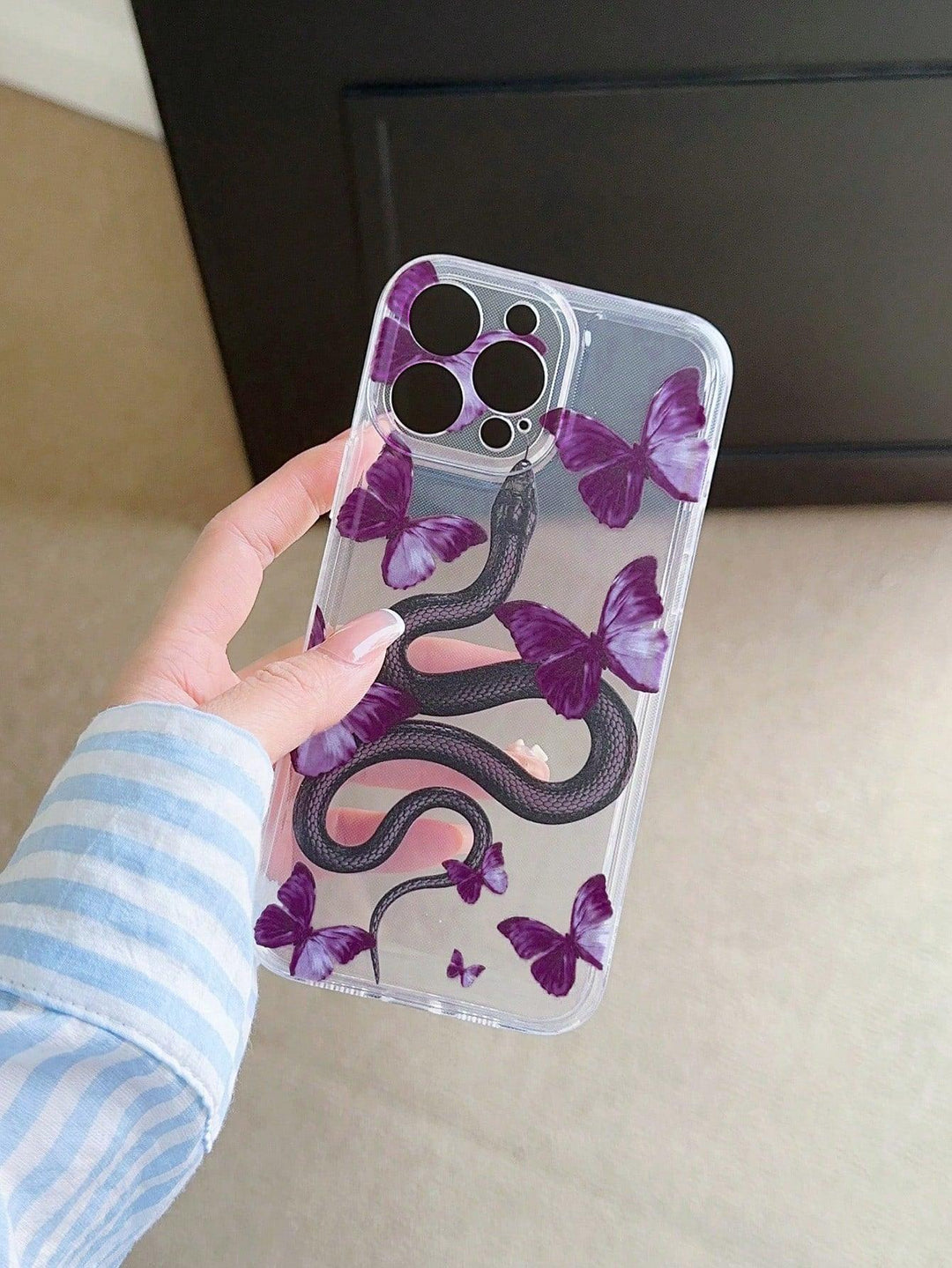 Snake and Butterfly Pattern Anti fall Phone Case - Brand My Case