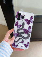 Snake Butterfly Pattern Anti fall Phone Case - Brand My Case